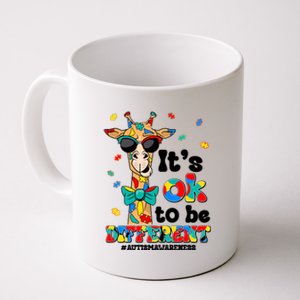 Funny ItS Ok To Be Different Autism Awareness Giraffe Coffee Mug