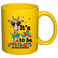 Funny ItS Ok To Be Different Autism Awareness Giraffe 11oz C Handle Ceramic Mug