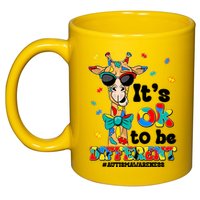 Funny ItS Ok To Be Different Autism Awareness Giraffe 11oz C Handle Ceramic Mug
