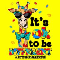 Funny ItS Ok To Be Different Autism Awareness Giraffe 11oz C Handle Ceramic Mug
