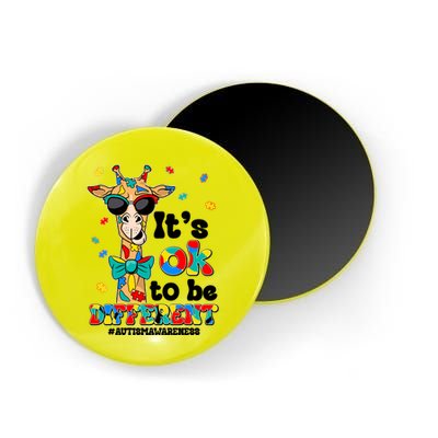 Funny ItS Ok To Be Different Autism Awareness Giraffe Magnet
