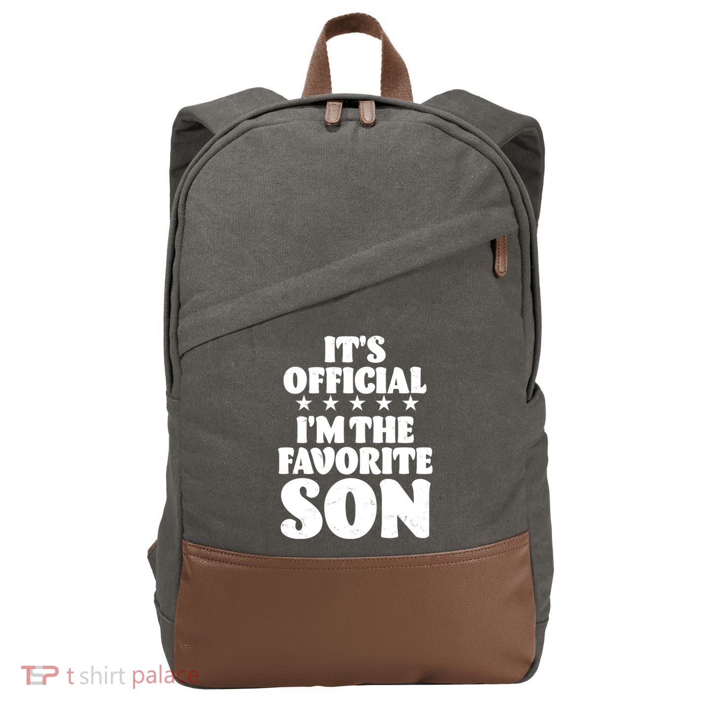Funny Its Official Im The Favorite Son Cotton Canvas Backpack