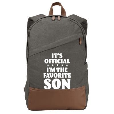 Funny Its Official Im The Favorite Son Cotton Canvas Backpack