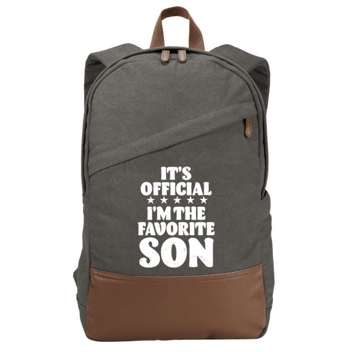 Funny Its Official Im The Favorite Son Cotton Canvas Backpack