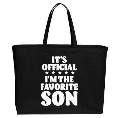 Funny Its Official Im The Favorite Son Cotton Canvas Jumbo Tote