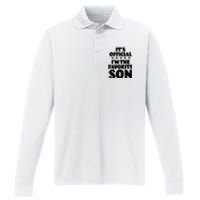 Funny Its Official Im The Favorite Son Performance Long Sleeve Polo