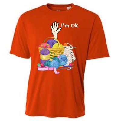 Funny I'm Ok Crocheting Crochet Lovers Arts And Crafts Funny Gift Cooling Performance Crew T-Shirt