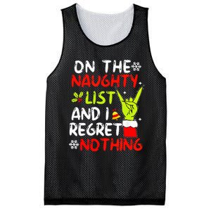 Funny IM On The Naughty List And I Regret Nothing Christmas Mesh Reversible Basketball Jersey Tank