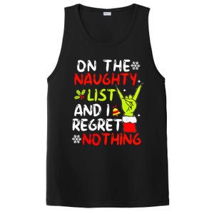 Funny IM On The Naughty List And I Regret Nothing Christmas PosiCharge Competitor Tank