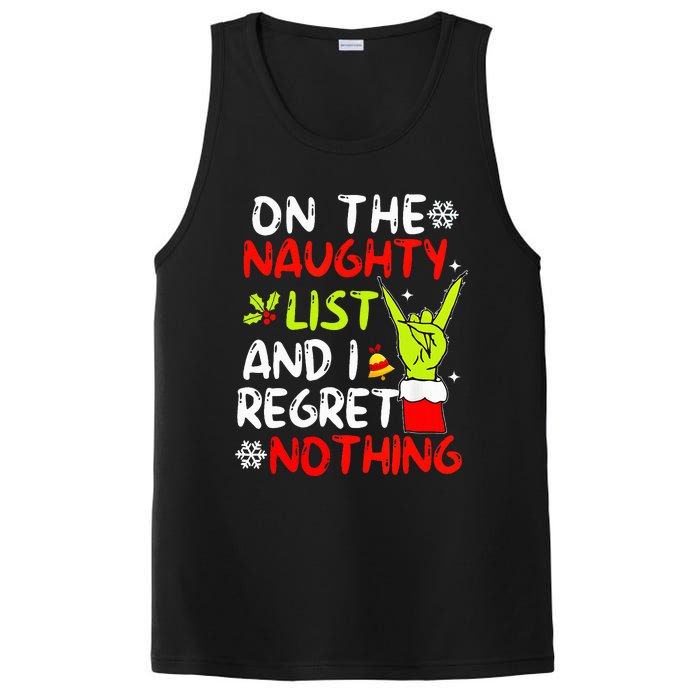 Funny IM On The Naughty List And I Regret Nothing Christmas PosiCharge Competitor Tank