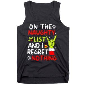 Funny IM On The Naughty List And I Regret Nothing Christmas Tank Top