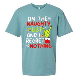 Funny IM On The Naughty List And I Regret Nothing Christmas Sueded Cloud Jersey T-Shirt