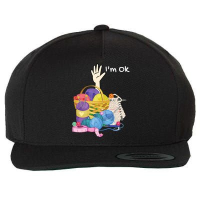 Funny I'm Ok Crocheting Crochet Lovers Arts And Crafts Funny Gift Wool Snapback Cap