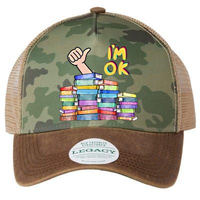Funny I'm Ok Reading Books Nerd National Book Day Lover Gift Legacy Tie Dye Trucker Hat
