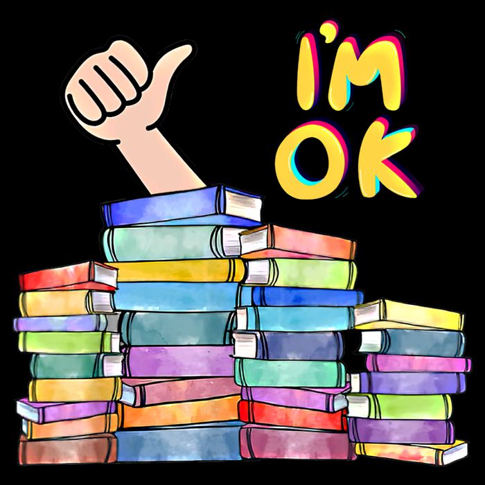 Funny I'm Ok Reading Books Nerd National Book Day Lover Gift Drawstring Bag