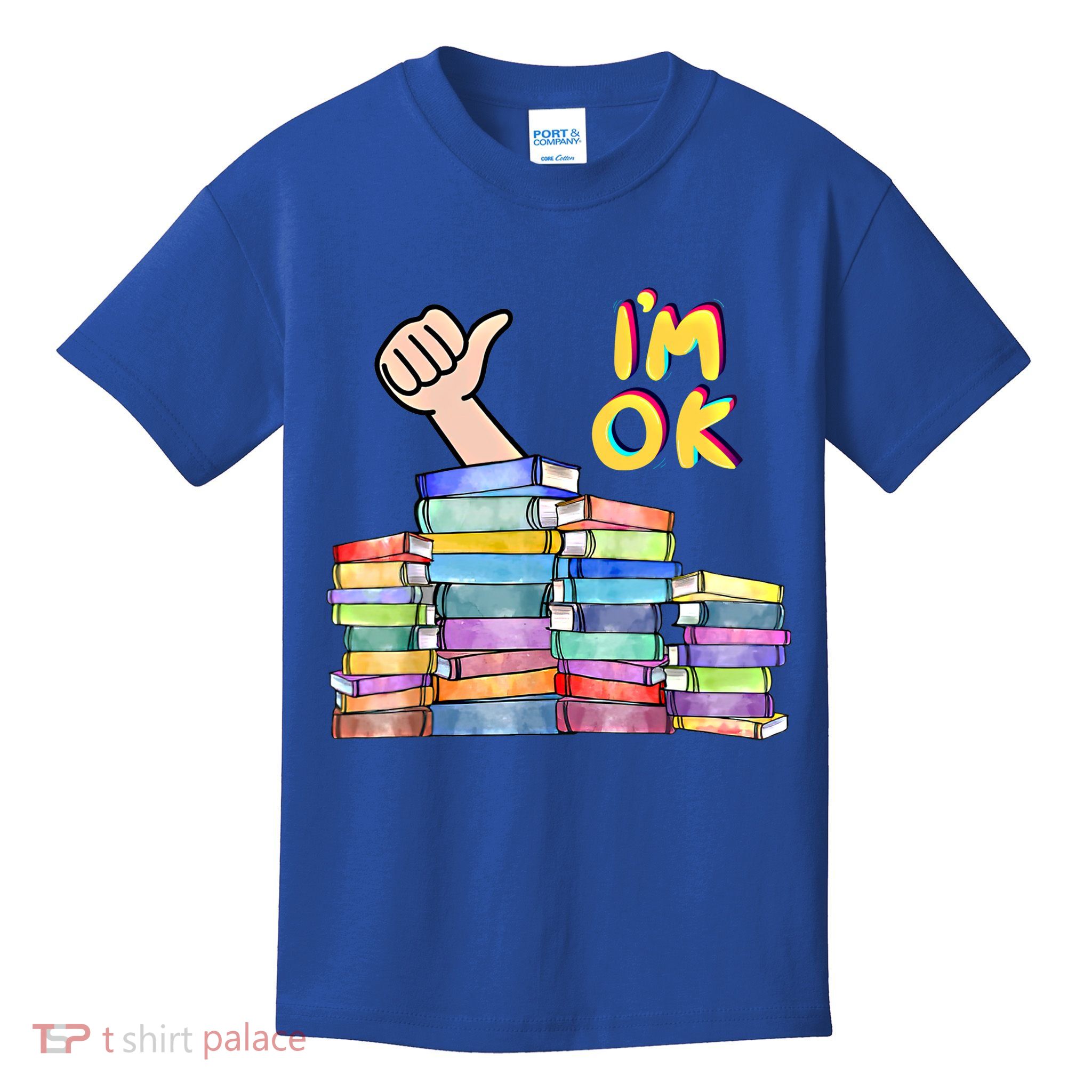 Funny I'm Ok Reading Books Nerd National Book Day Lover Gift Kids T-Shirt