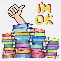 Funny I'm Ok Reading Books Nerd National Book Day Lover Gift Garment-Dyed Sweatshirt