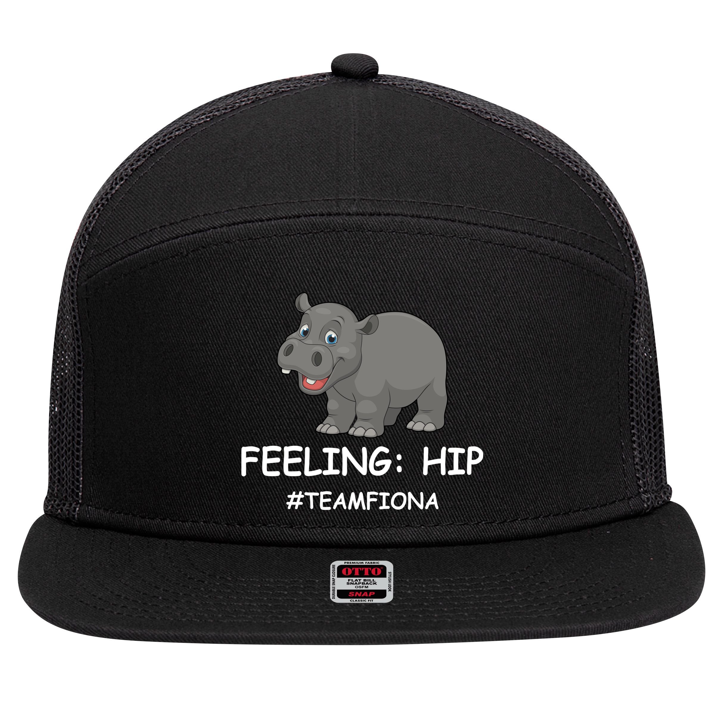 Fiona The Baby Hippo Feeling Hip Preemie 7 Panel Mesh Trucker Snapback Hat
