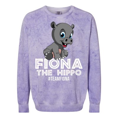 Fiona The Hippo #TeamFiona Hippopotamus Zoo Colorblast Crewneck Sweatshirt