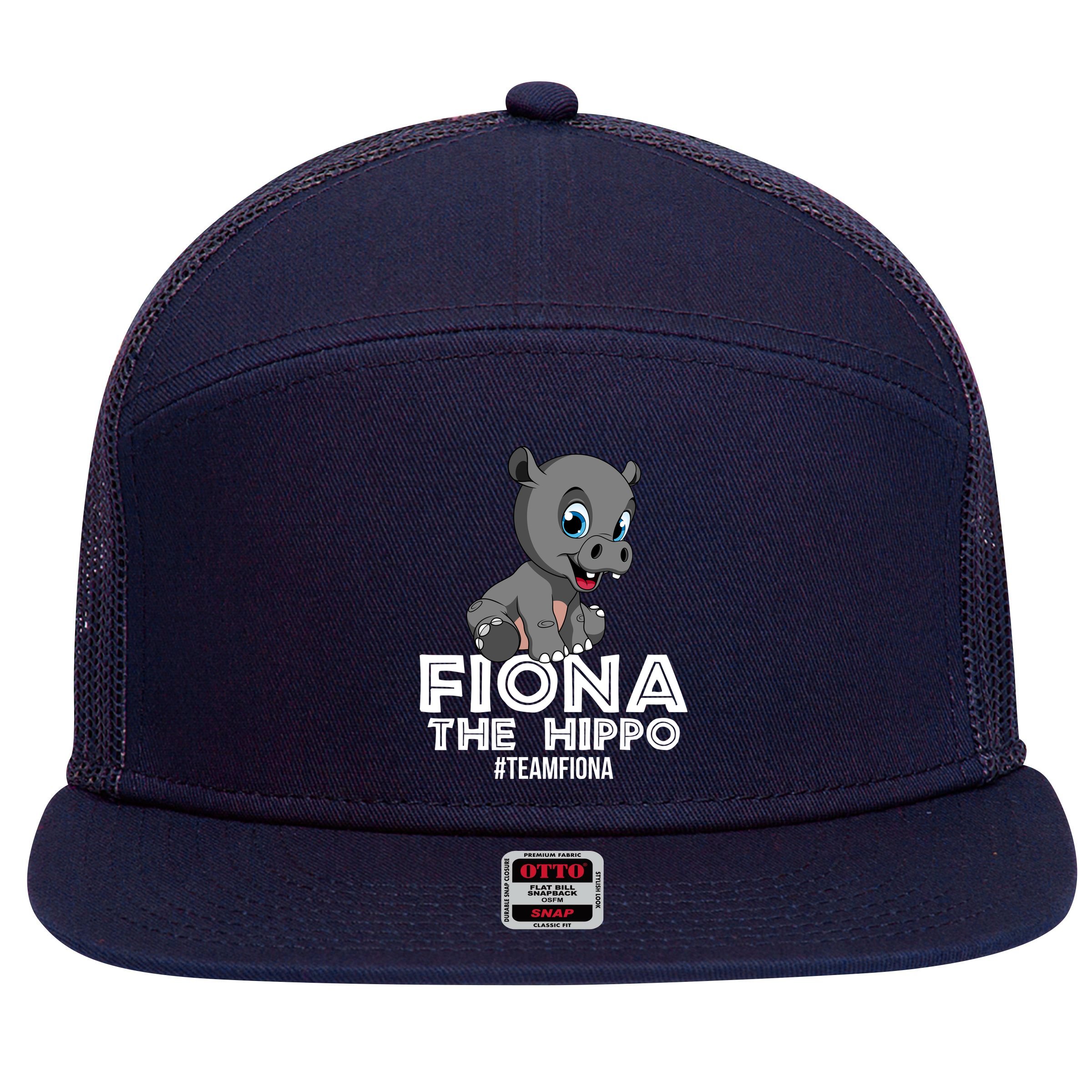 Fiona The Hippo #TeamFiona Hippopotamus Zoo 7 Panel Mesh Trucker Snapback Hat