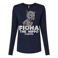 Fiona The Hippo #TeamFiona Hippopotamus Zoo Womens Cotton Relaxed Long Sleeve T-Shirt