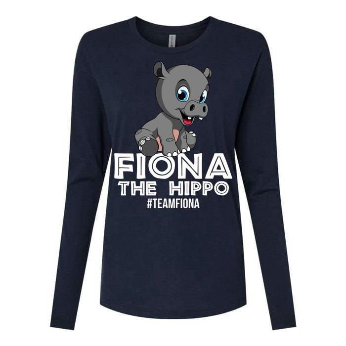 Fiona The Hippo #TeamFiona Hippopotamus Zoo Womens Cotton Relaxed Long Sleeve T-Shirt