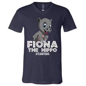 Fiona The Hippo #TeamFiona Hippopotamus Zoo V-Neck T-Shirt