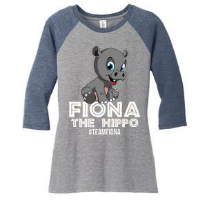 Fiona The Hippo #TeamFiona Hippopotamus Zoo Women's Tri-Blend 3/4-Sleeve Raglan Shirt