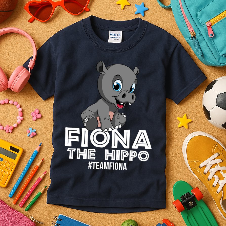 Fiona The Hippo #TeamFiona Hippopotamus Zoo Kids T-Shirt