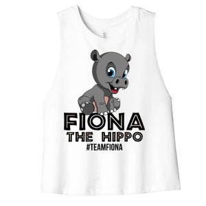 Fiona The Hippo #TeamFiona Hippopotamus Zoo Women's Racerback Cropped Tank