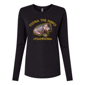 Fiona The Hippo #TeamFiona Photo Womens Cotton Relaxed Long Sleeve T-Shirt