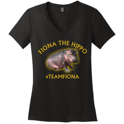 Fiona The Hippo #TeamFiona Photo Women's V-Neck T-Shirt