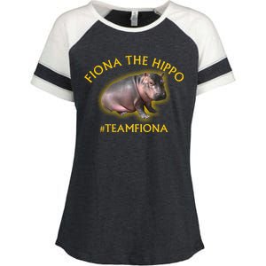 Fiona The Hippo #TeamFiona Photo Enza Ladies Jersey Colorblock Tee