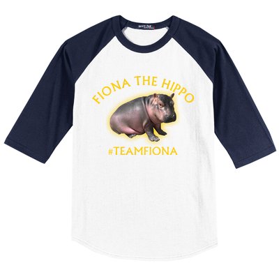 Fiona The Hippo #TeamFiona Photo Baseball Sleeve Shirt