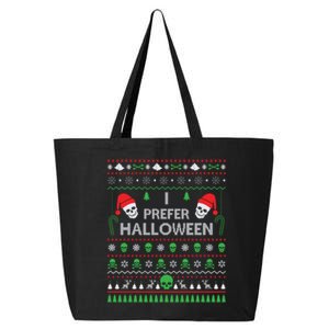 Funny I Prefer Halloween Christmas Sweater Best Ugly X-mas 25L Jumbo Tote