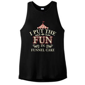 Funny I Put The Fun In Funnel Cake Cute Dessert Gift Ladies PosiCharge Tri-Blend Wicking Tank