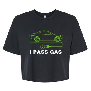 Funny I Pass Gas Electric Car I Love Evs Electric Vehicle Bella+Canvas Jersey Crop Tee