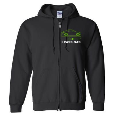 Funny I Pass Gas Electric Car I Love Evs Electric Vehicle Full Zip Hoodie