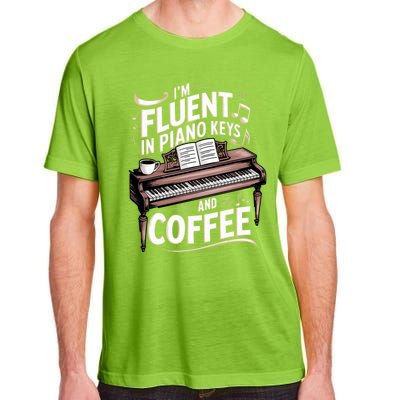 Fluent In Piano Keys Coffee Keyboard Pianist Musician Piano Gift Adult ChromaSoft Performance T-Shirt