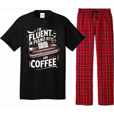 Fluent In Piano Keys Coffee Keyboard Pianist Musician Piano Gift Pajama Set