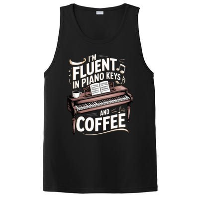 Fluent In Piano Keys Coffee Keyboard Pianist Musician Piano Gift PosiCharge Competitor Tank