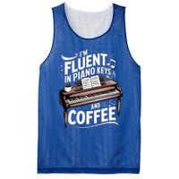 Fluent In Piano Keys Coffee Keyboard Pianist Musician Piano Gift Mesh Reversible Basketball Jersey Tank