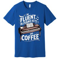 Fluent In Piano Keys Coffee Keyboard Pianist Musician Piano Gift Premium T-Shirt