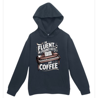 Fluent In Piano Keys Coffee Keyboard Pianist Musician Piano Gift Urban Pullover Hoodie