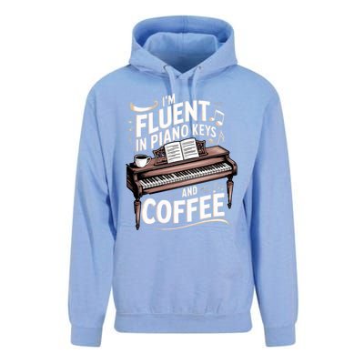 Fluent In Piano Keys Coffee Keyboard Pianist Musician Piano Gift Unisex Surf Hoodie