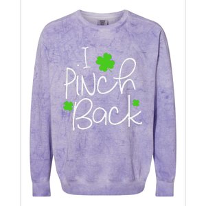 Funny I Pinch Back Saint Patrick's Day Lucky Irish Clover Cute Colorblast Crewneck Sweatshirt