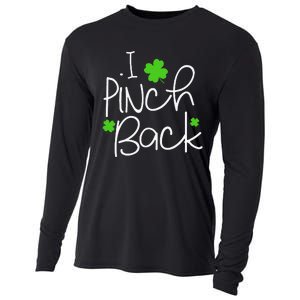 Funny I Pinch Back Saint Patrick's Day Lucky Irish Clover Cute Cooling Performance Long Sleeve Crew