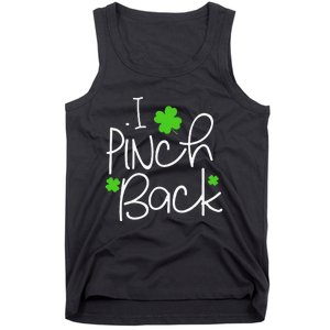 Funny I Pinch Back Saint Patrick's Day Lucky Irish Clover Cute Tank Top