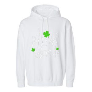 Funny I Pinch Back Saint Patrick's Day Lucky Irish Clover Cute Garment-Dyed Fleece Hoodie