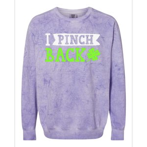 Funny I Pinch Back Saint Patrick's Day Lucky Irish Clover Funny Colorblast Crewneck Sweatshirt